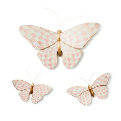 Rosy Check Wall Decor Butterfly Duo